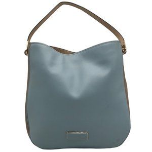 Marc Jacobs Ligero Faded Blue & Beige Colorblock Leather Hobo Bag